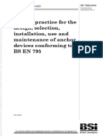 Code of Practice For The Design, Selection, Installation, Use and Maintenance of Anchor Devices Conforming To BS EN 795