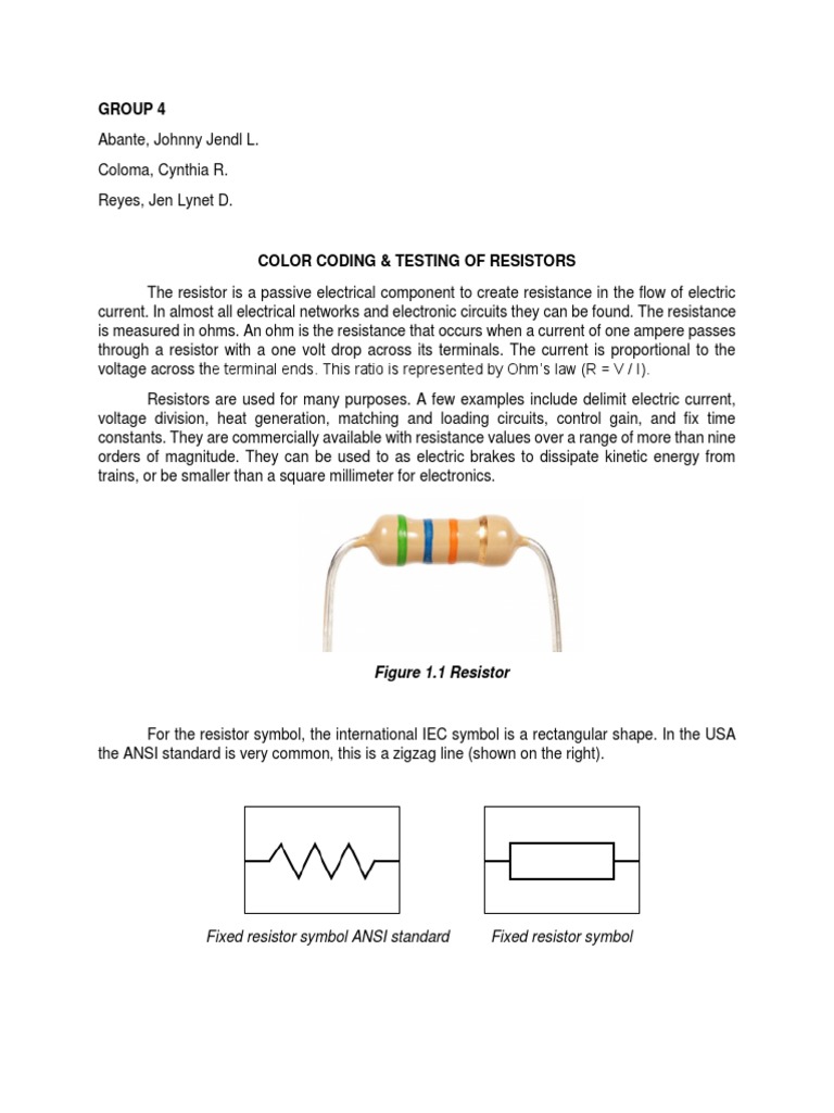 Resistor Basics for Electronics Students | PDF | Resistor | Electrical ...