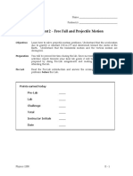 Experiment 2 - Free Fall and Projectile Motion: Objectives