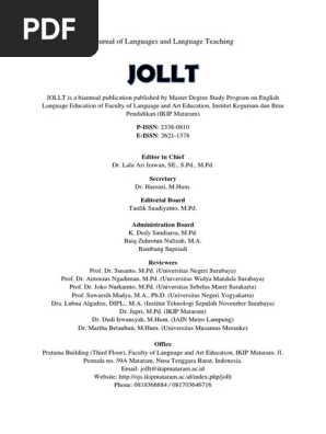 Jollt Vii No 1 2019 Pdf Semiotics Learning