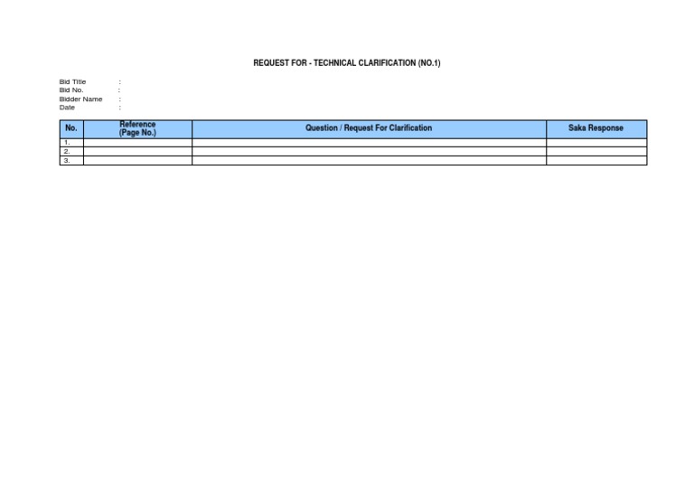 Technical Clarification Request Form | PDF