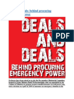 Deals and Deals Behind Procuring Emergency Power