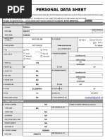 CSC Personal Data Sheet PDS