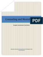 Counseling and Mental Health Sample Assessment Questions