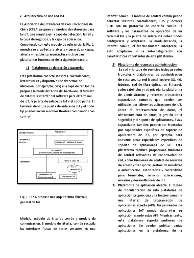 Arquitectura de Red IoT en Capas | PDF | Internet de las Cosas | Red de ...