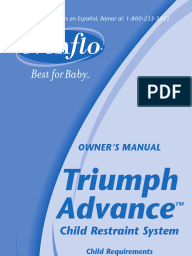 Evenflo Triumph Advance Carseat Installation Manual