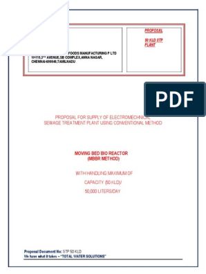 50kld STP MBBR, PDF, Sewage Treatment