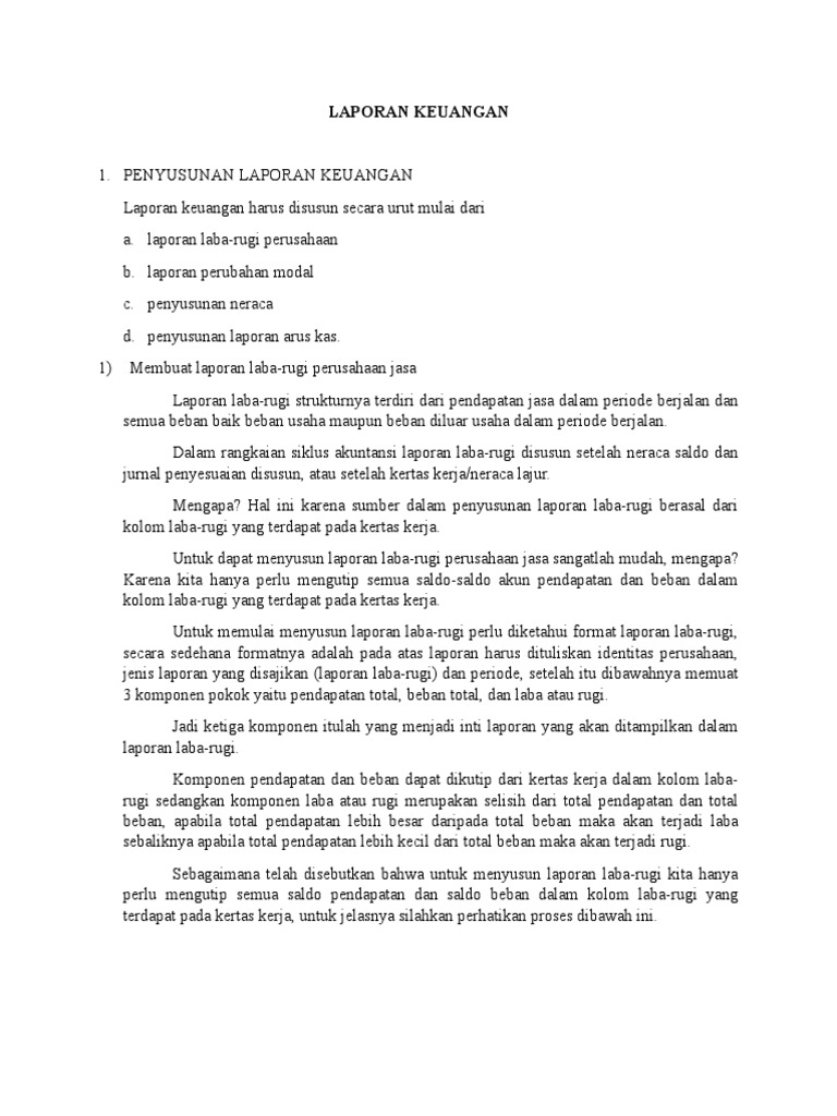 Menyusun Laporan Keuangan