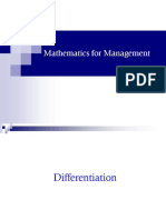 Mathematics for Management: Differentiation and Applications in Operations, Finance, and Marketing