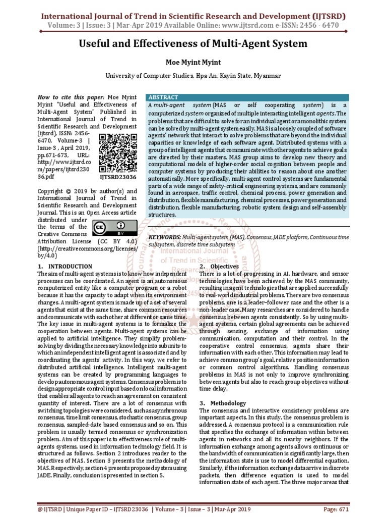 Useful and Effectiveness of Multi Agent System | PDF | Artificial ...