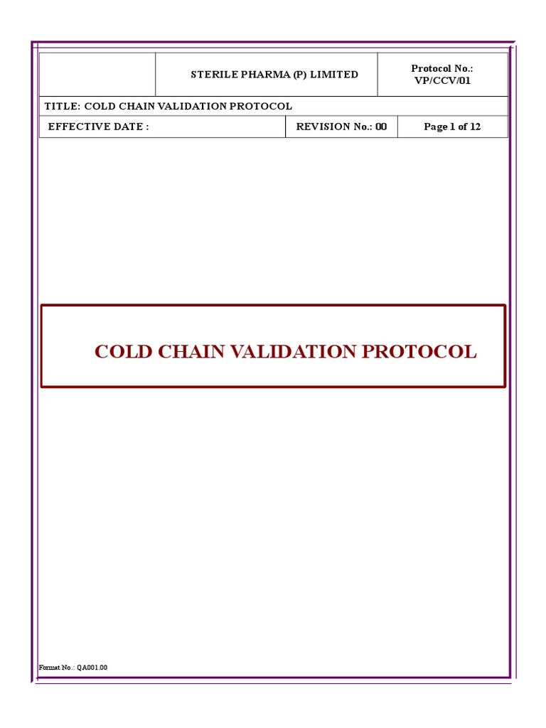 Cold Chain Validation Protocol Guide | PDF | Verification And ...