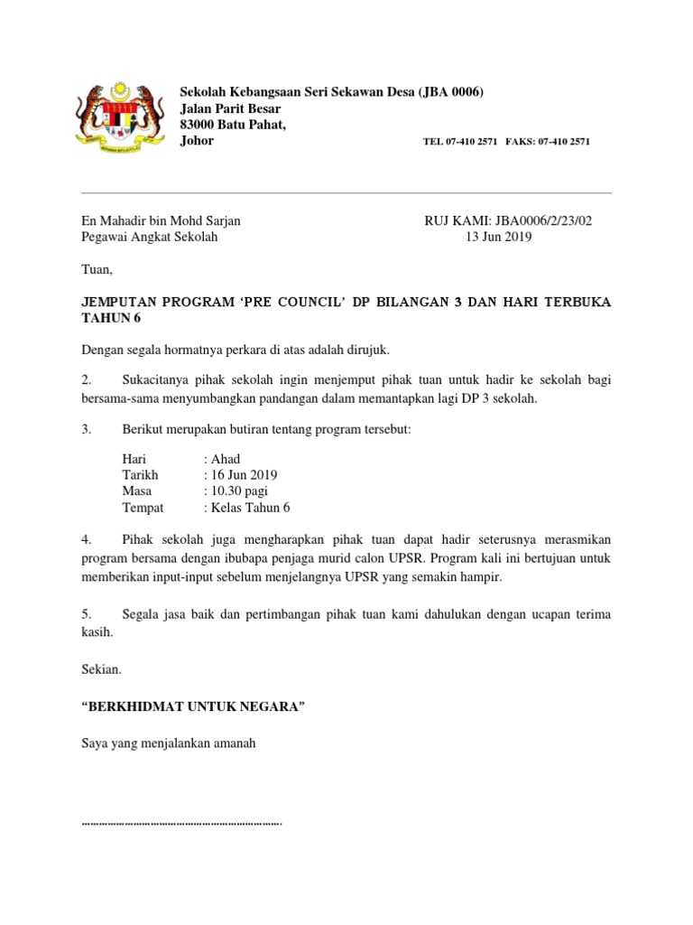 Macam Mane Nak Buat Surat Rasmi Untuk Sekolah