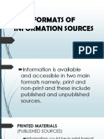 Formats of Information Sources