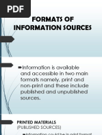 Formats of Information Sources