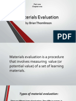 Materials Evaluation by Brian Thomlinson