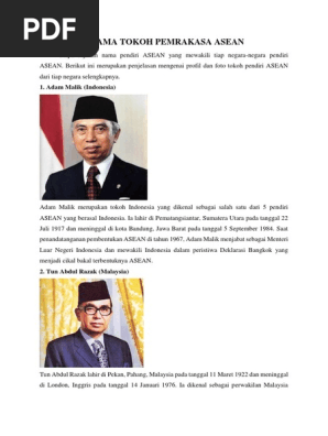 5 Nama Tokoh Pemrakasa Asean