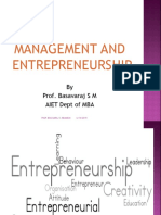 Management and Entrepreneurship: by Prof. Basavaraj S M Aiet Dept of Mba