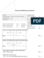 Flat Belt Roller Conveyor Calculation:: Feeding Data