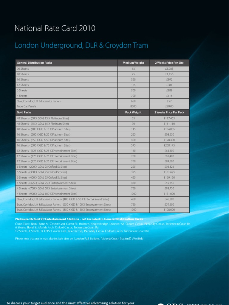 London Underground Advertising Costs | PDF | London | Transport ...