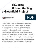 3 Critical Success Factors Before Starting A Greenfield Project