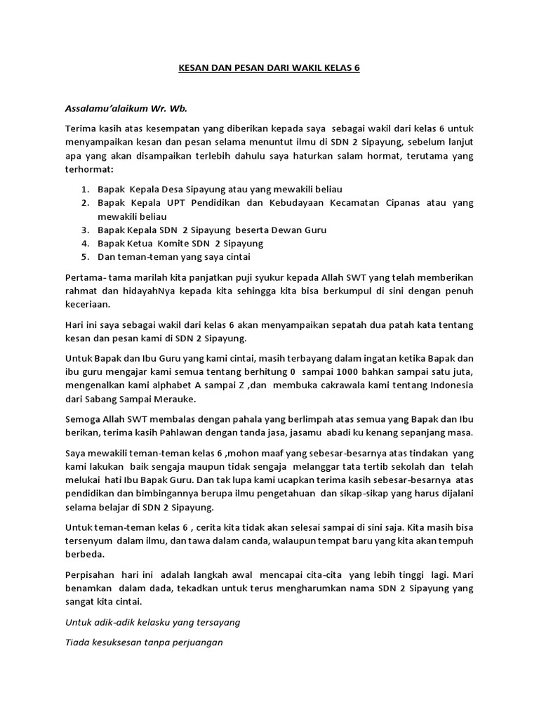 Kesan Dan Pesan Perpisahan Sekolah Apa Bagaimana