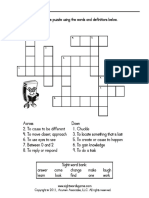Sight Word Crossword Puzzle 2