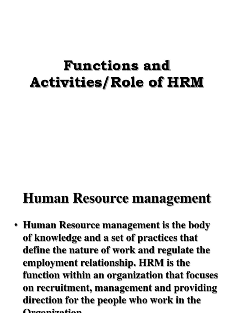 Key Functions of Human Resource Management | PDF | Human Resource ...