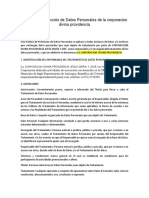 CDP Política de Protección de Datos Personales