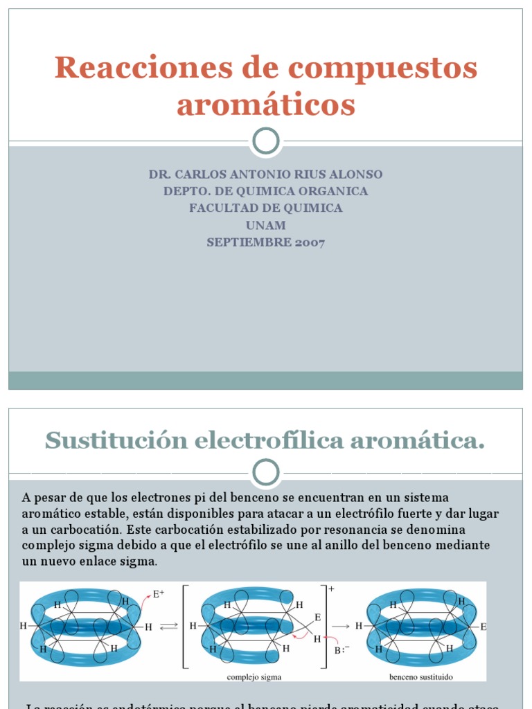 Nitración del Tolueno y Complejo Sigma | PDF | Benceno | Sustancias ...