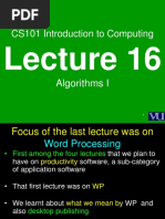 CS101 Introduction To Computing: Algorithms I