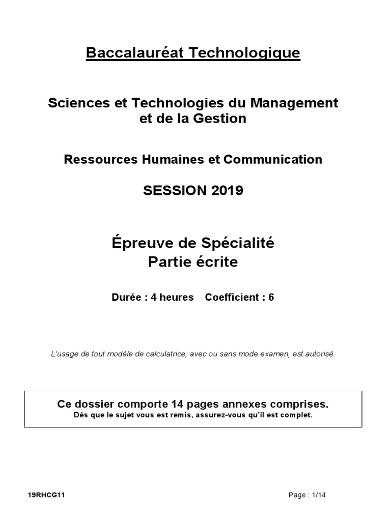 Sujet Bac Droit Stmg Contrat De Travail