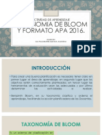 Planificación de actividades de aprendizaje con la taxonomía de Bloom y formato APA