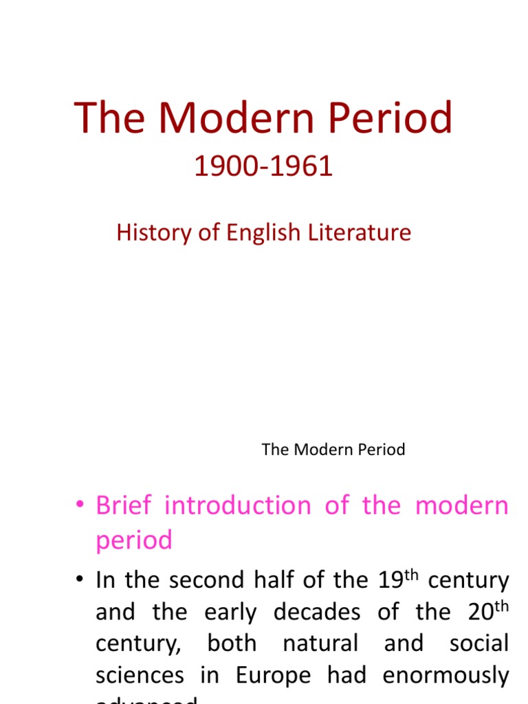The Modern Period in English Literature | PDF | Modernism | James Joyce