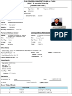 HPU B.Ed SECOND SEMESTER EXAM FORM