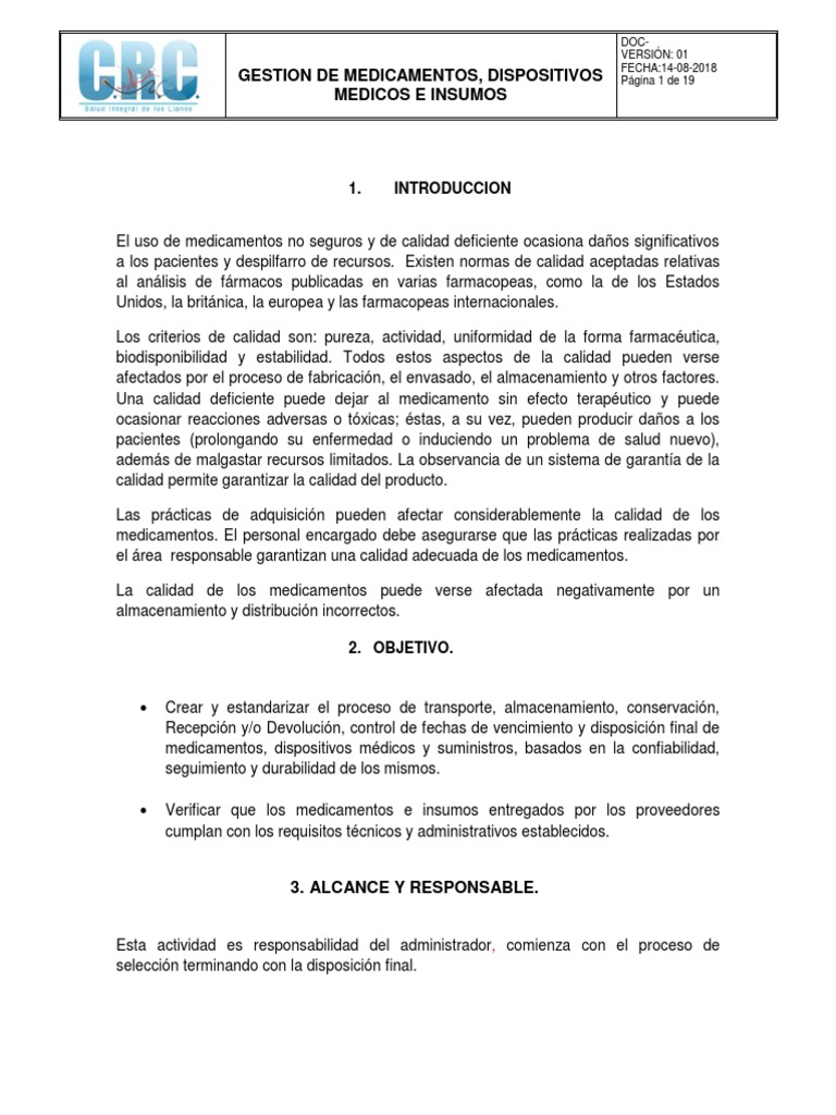 Gestión de Medicamentos e Insumos | PDF | Medicamentos con receta ...