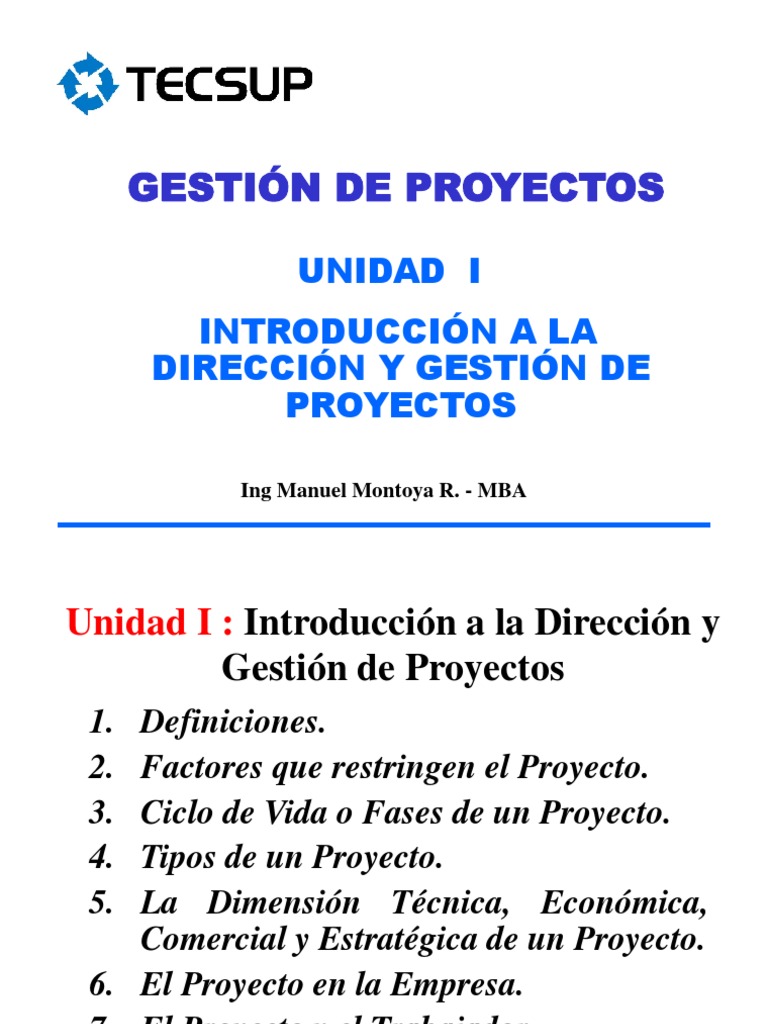 Introducción a la Gestión de Proyectos | PDF | Gestión de proyectos ...