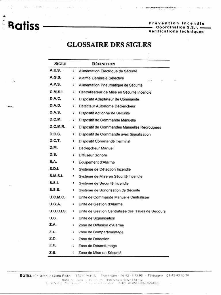 Glossaire Des Sigles | PDF