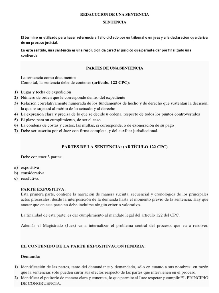 Partes de Una Sentencia | PDF | Sentencia (ley) | Apelación