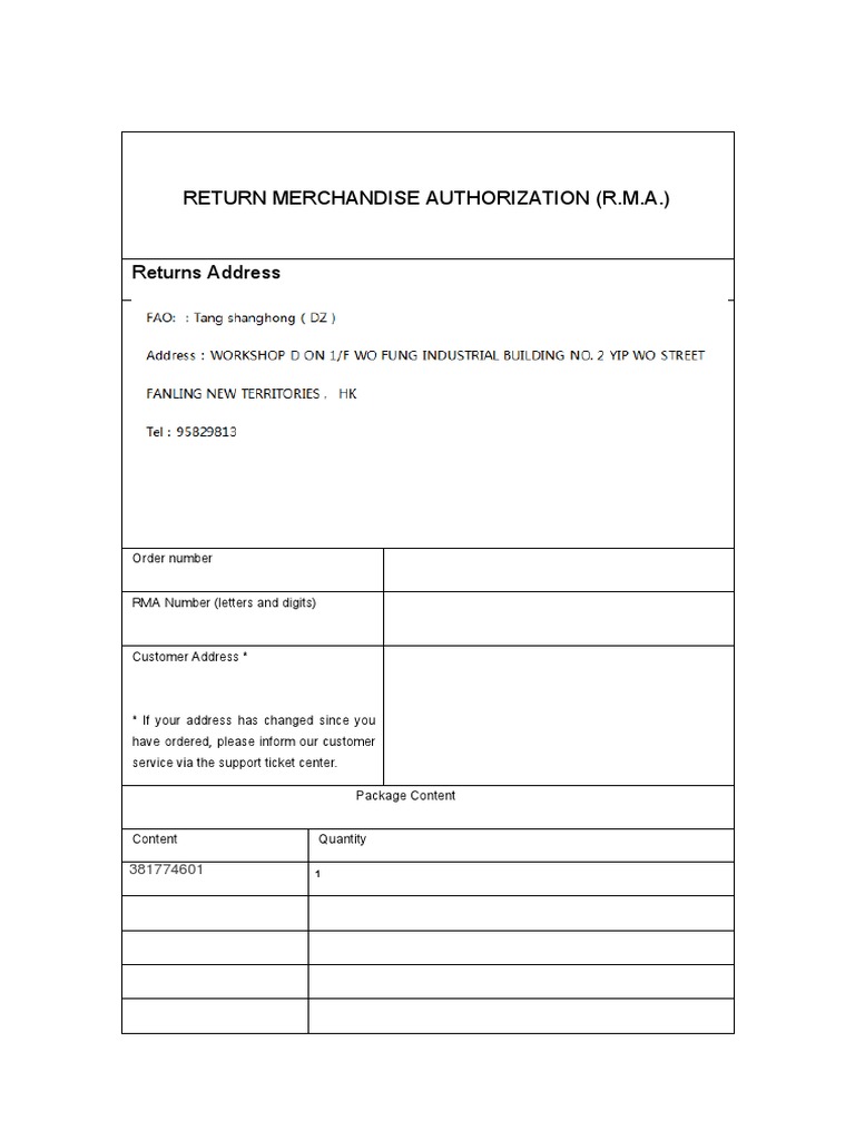 RMA Policy: Returns & Warranty Guide | PDF | Finance & Money Management