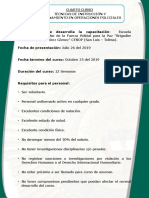 Convocatoria Curso Tecnicas Instruccion Entrenamiento Operaciones Policiales