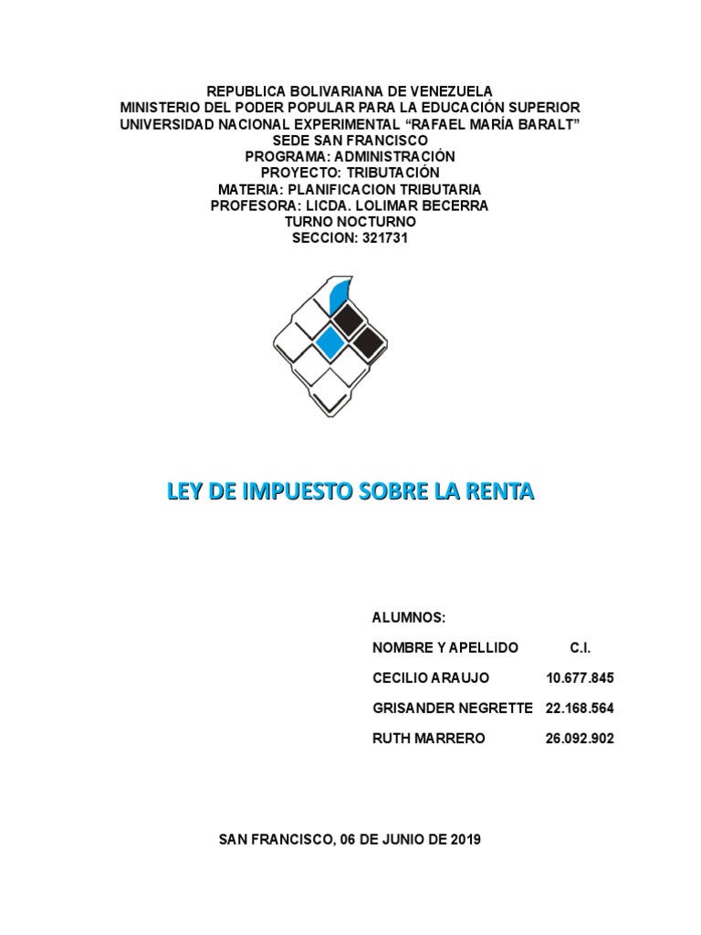 Ley de Impuesto sobre la Renta en Venezuela | PDF | Paraíso fiscal ...