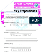 Razones y Proporciones para Quinto de Primaria