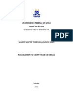 Universidade Federal Da Bahia: Planejamento E Controle de Obras