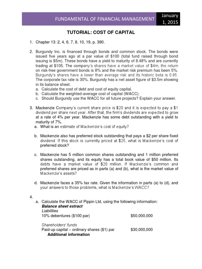 Cost of Equity and WACC Analysis | PDF | Cost Of Capital | Stocks