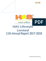 HAS Lifestyle Annual Report 2017-18 Highlights key details