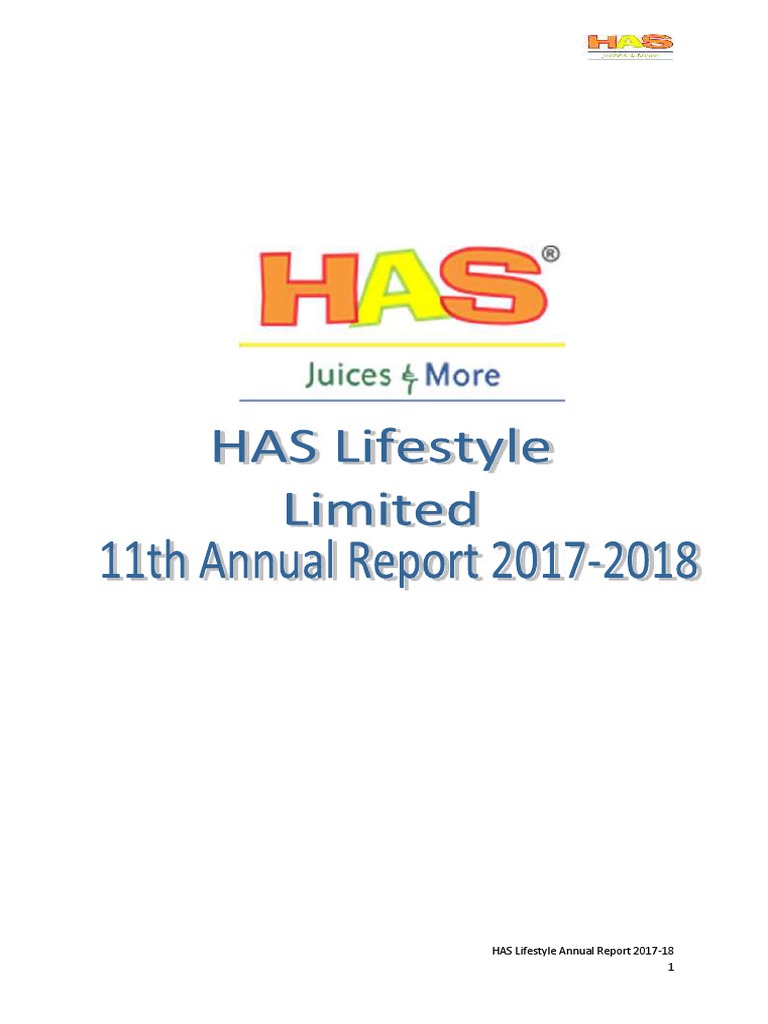 HAS Lifestyle Limited Annual Report 201718 Providing Quality