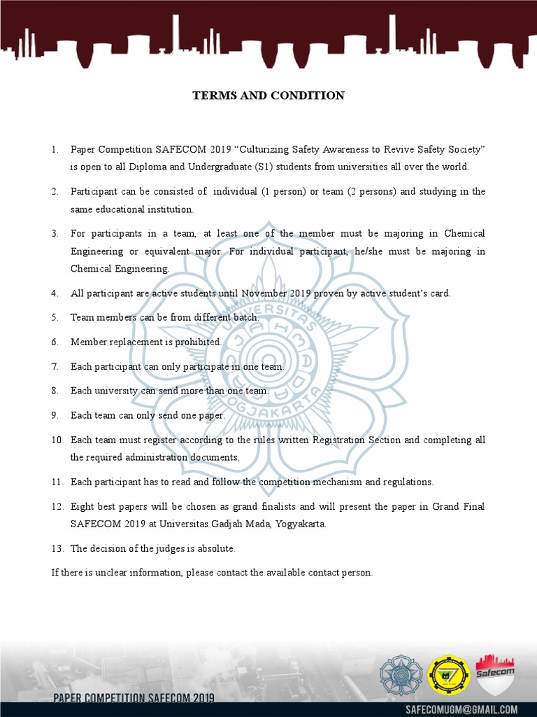 SAFECOM 2019 Paper Competition Rules | PDF | Finance & Money Management ...