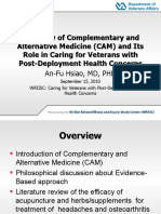 Overview of Complementary and Alternative Medicine (CAM) and Its Role in Caring For Veterans With Post-Deployment Health Concerns