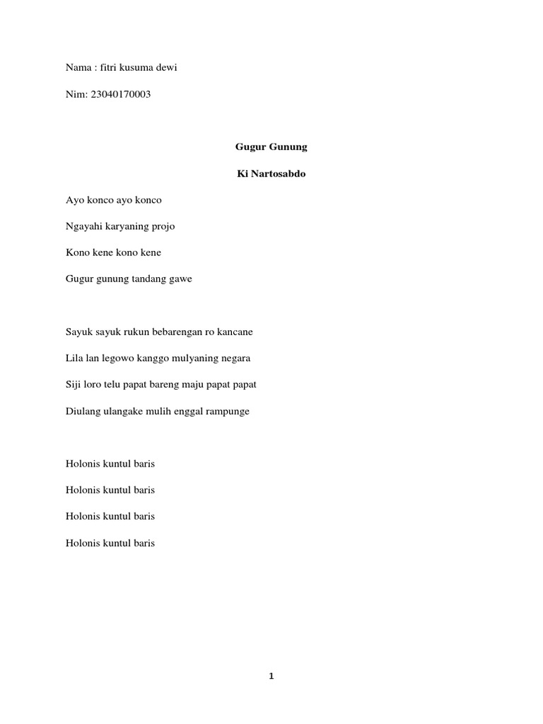 Tembang Macapat Dan Dolanan Pdf