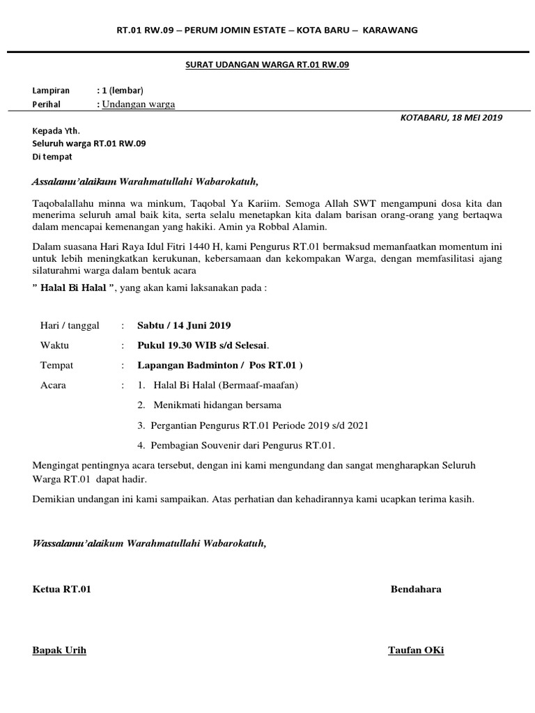 61929309 Surat Edaran Rt1